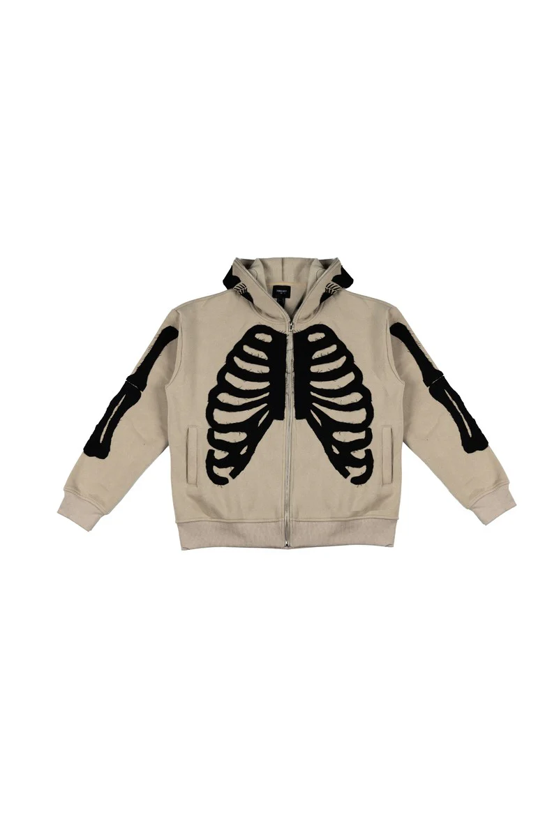 Skeleton Graphic Zip-Up Hoodie - Image 4