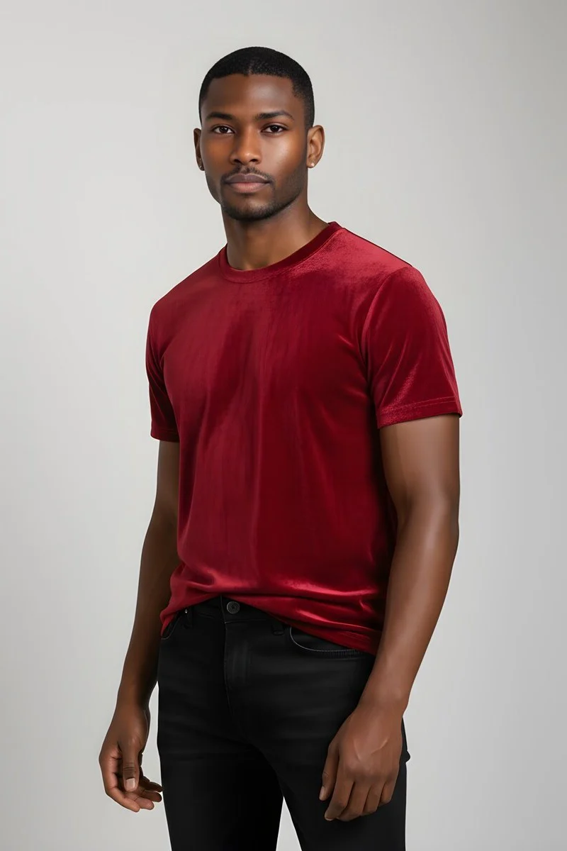 Velvet Crew Neck Tee - Image 5