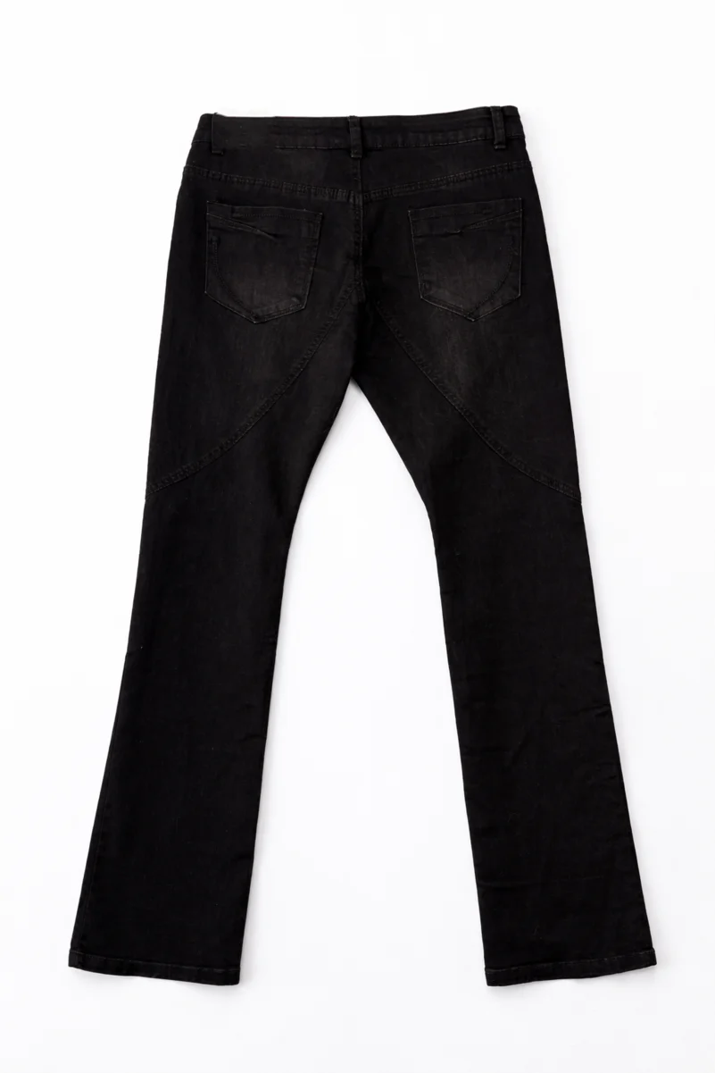 Snap Detail Flared Jeans - Image 4