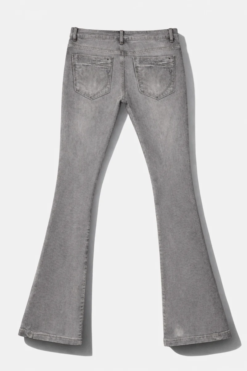 Stitched Detail Flare Jeans - Image 4