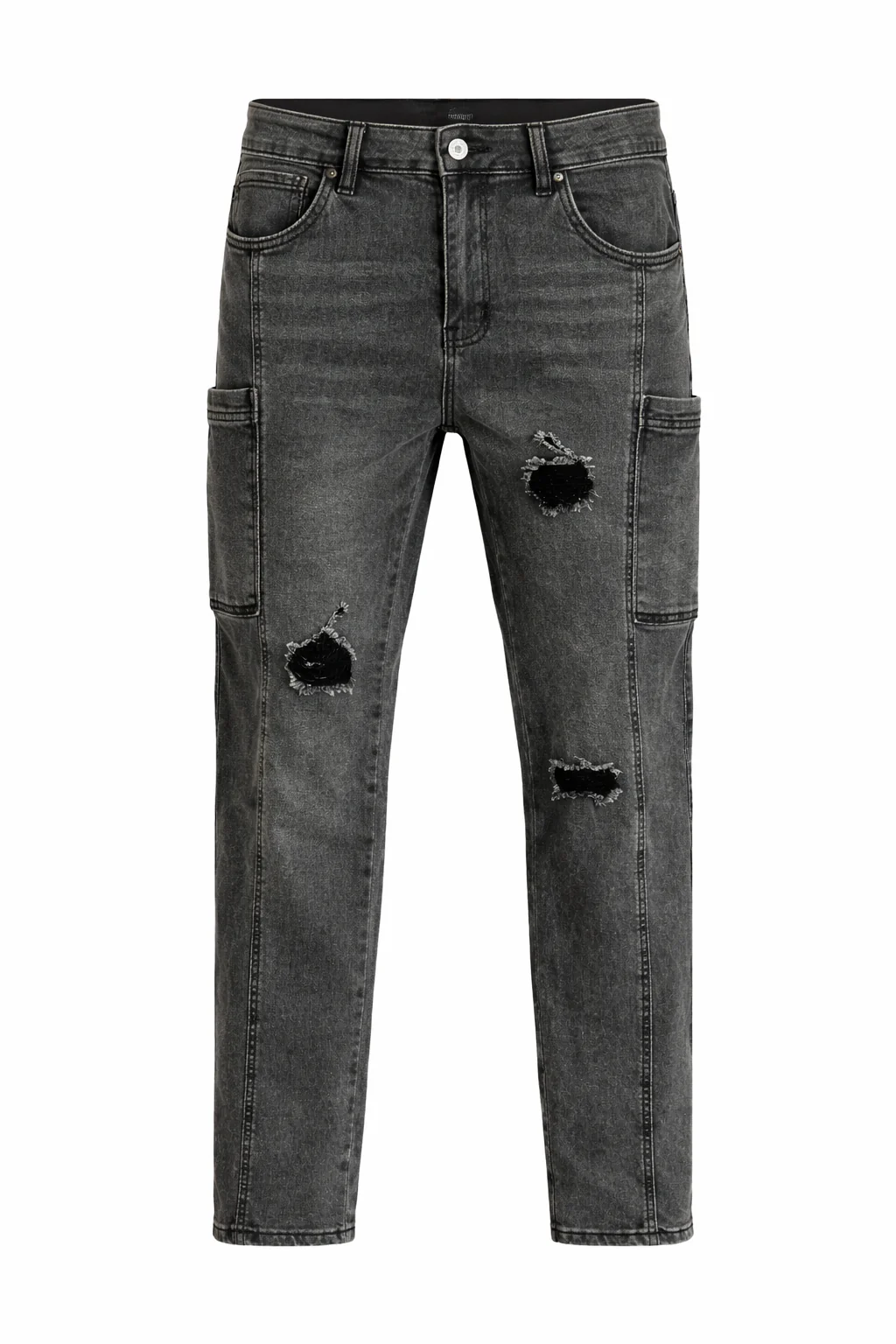 DISTRESSED STRAIGHT LEG JEANS - Image 2