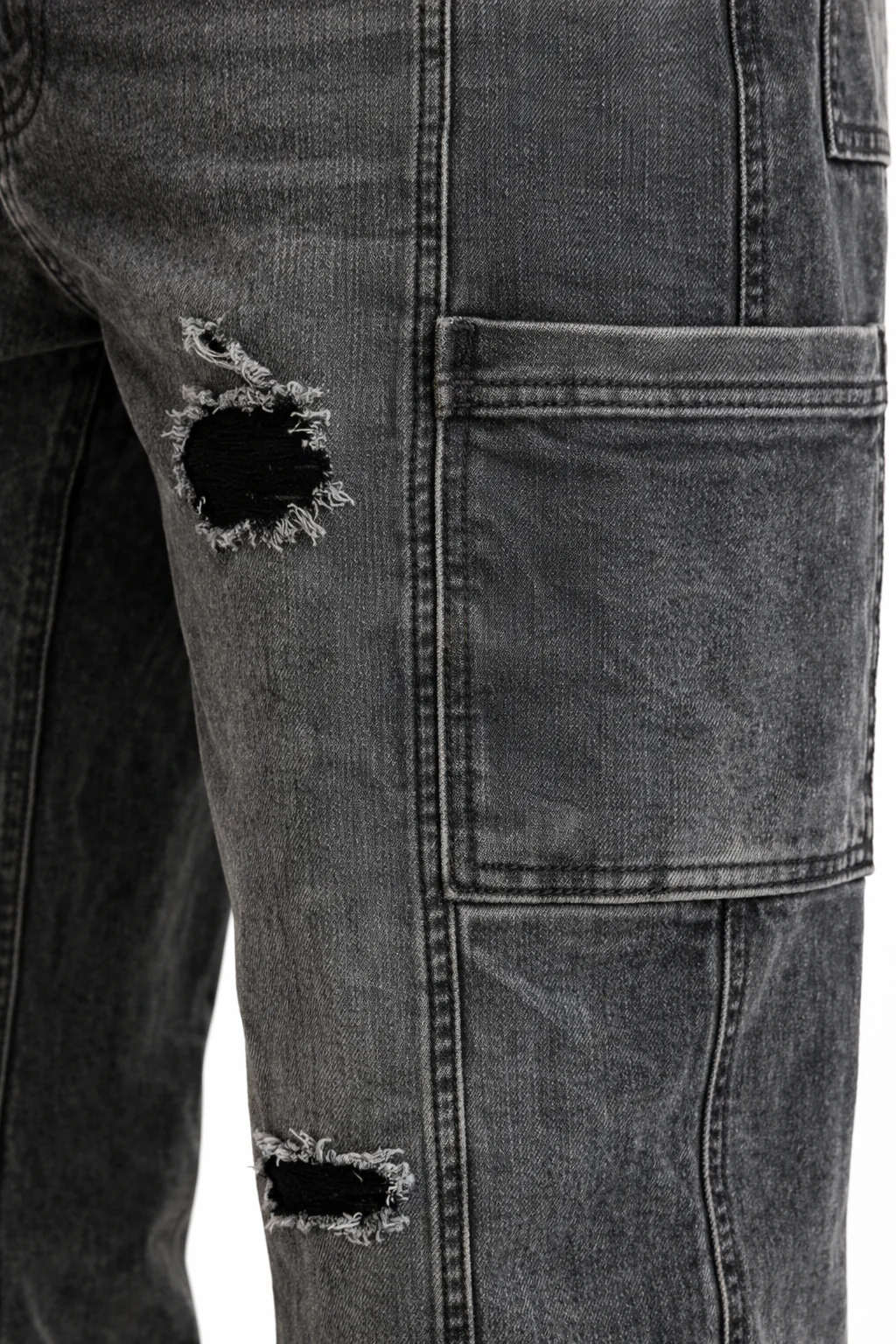 DISTRESSED STRAIGHT LEG JEANS - Image 4