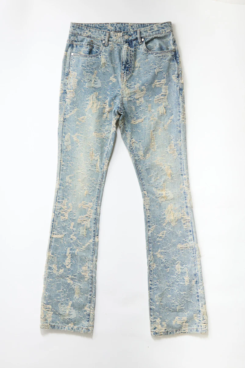 Distressed Straight Flare Jeans - Image 3