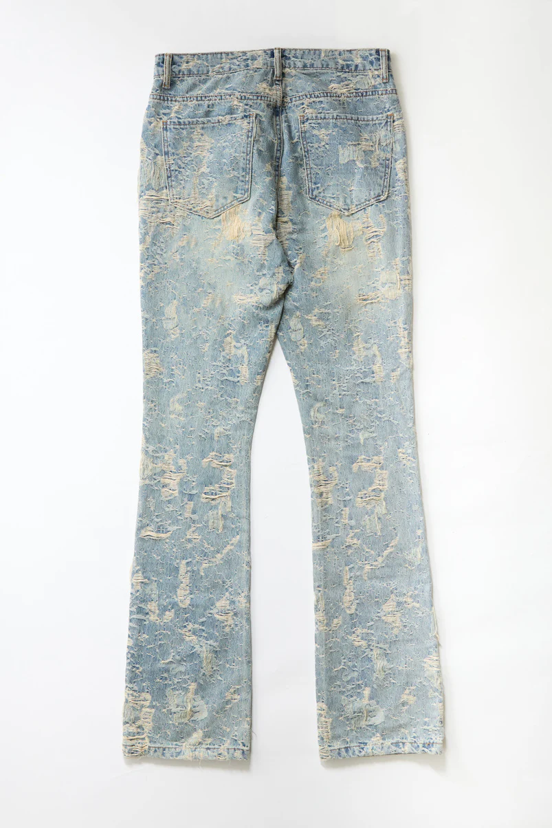 Distressed Straight Flare Jeans - Image 4