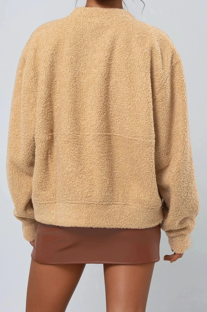 Boucle Zip-Front Bomber Jacket - Image 5