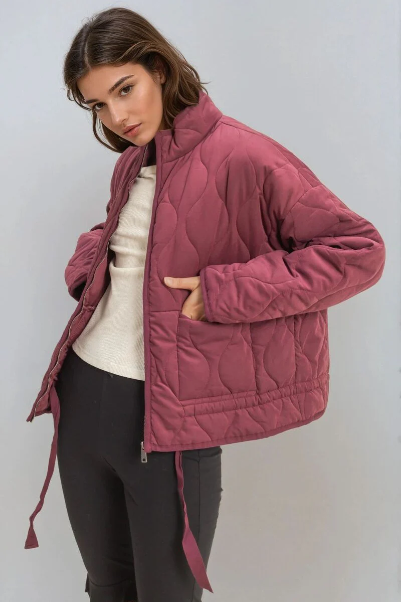 Quilted Drawstring-Hem Jacket - Image 13