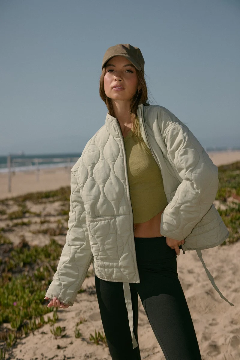 Quilted Drawstring-Hem Jacket - Image 4