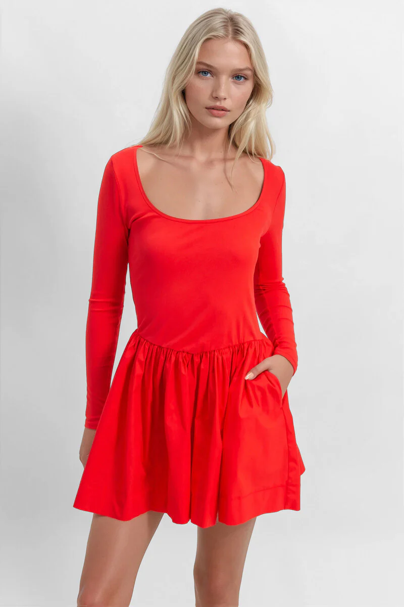 Scoop-Neck Mini Skater Dress - Image 2
