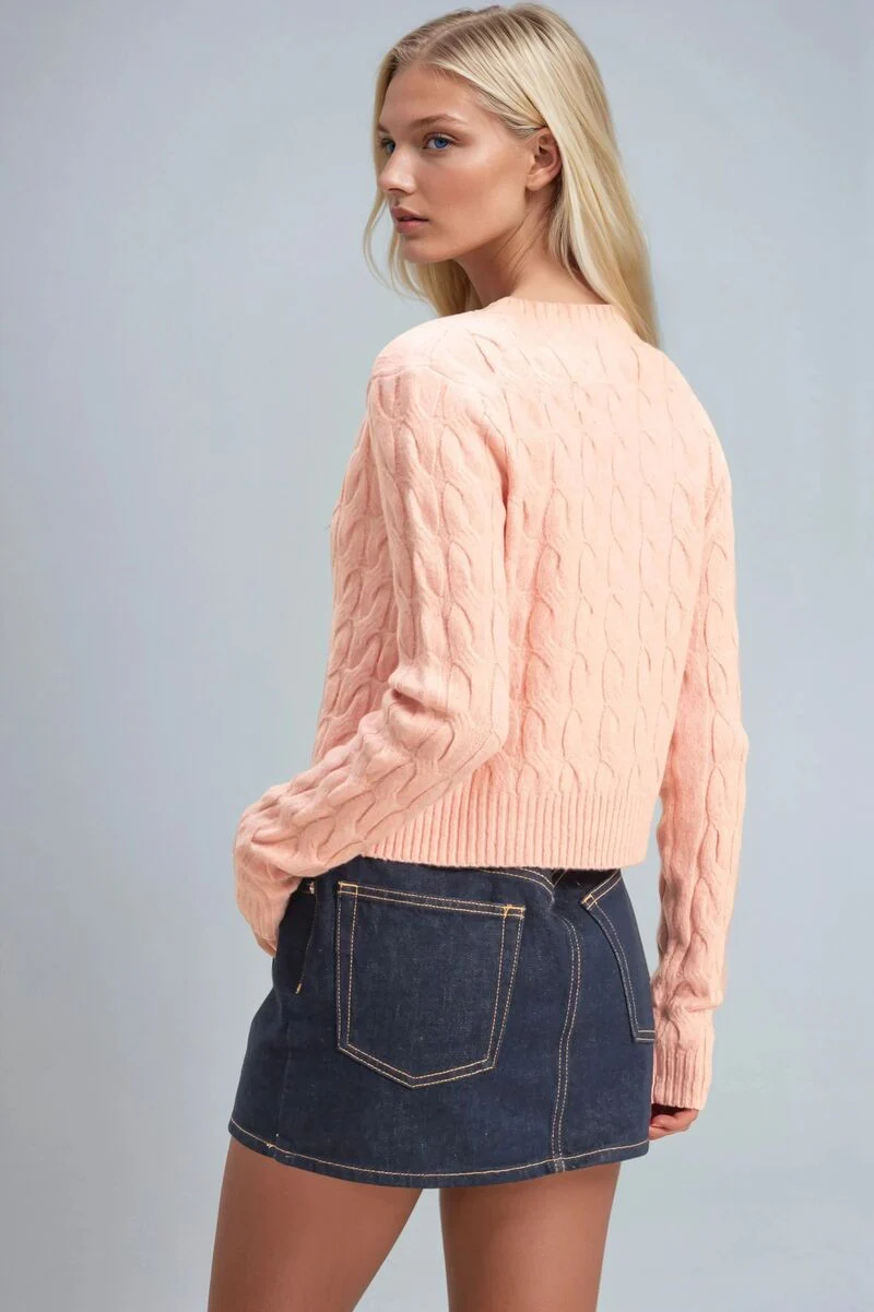 Cable Knit Cardigan Sweater - Image 4