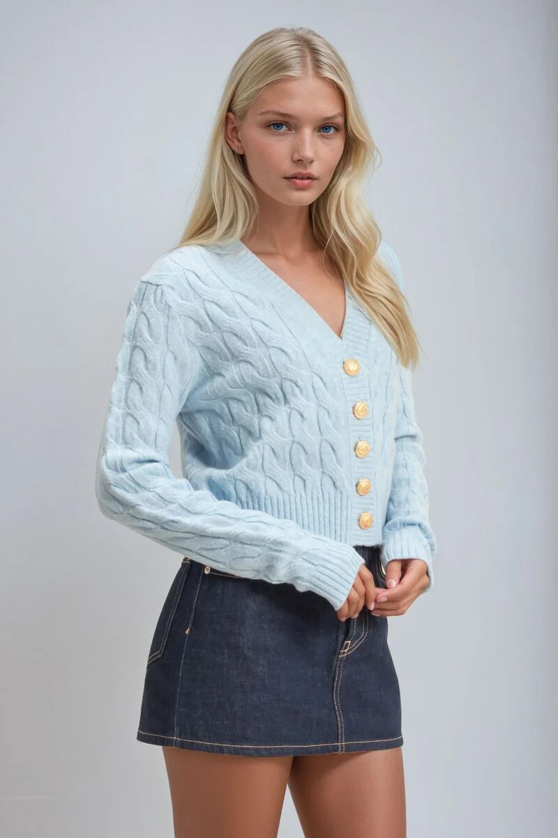 Cable Knit Cardigan Sweater - Image 5