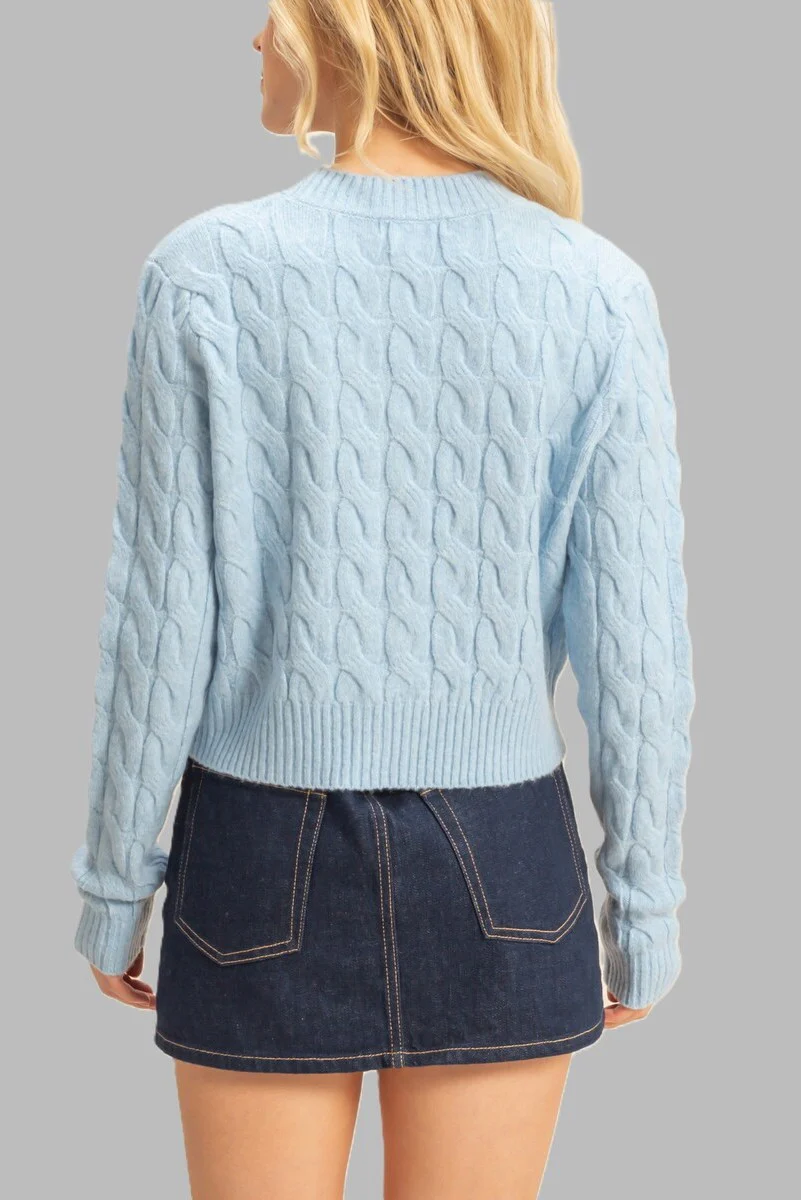 Cable Knit Cardigan Sweater - Image 8