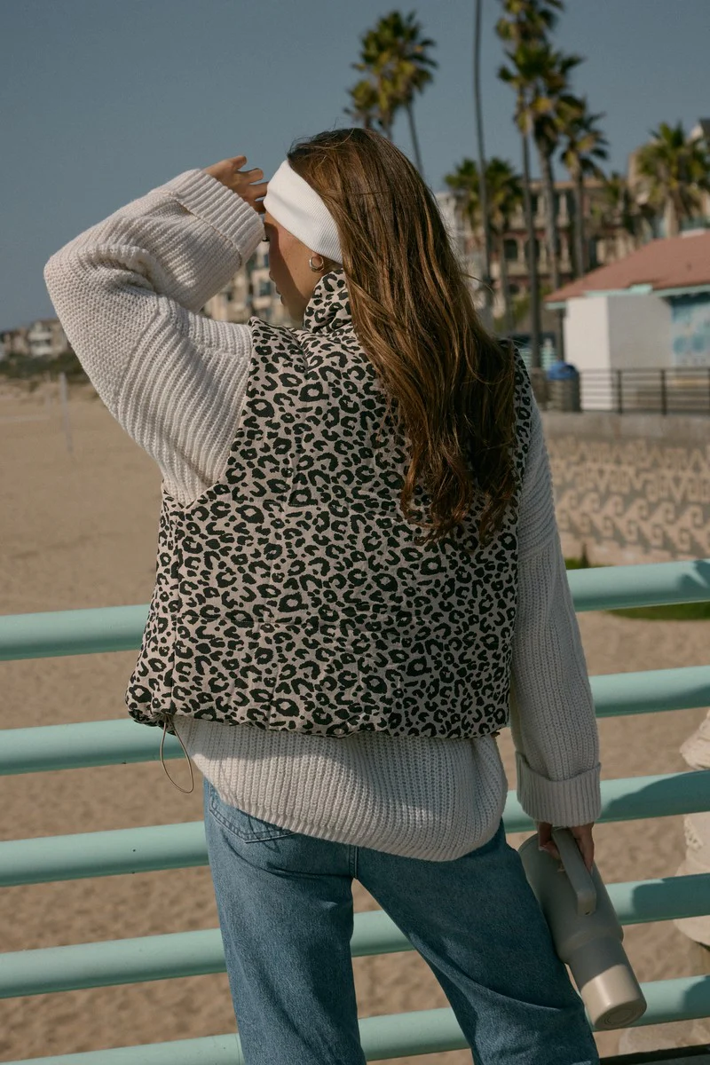 Leopard Print Zip-Front Vest - Image 2