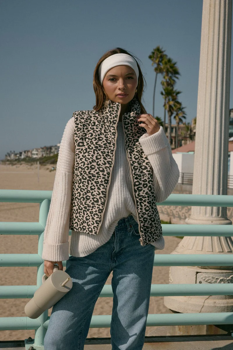 Leopard Print Zip-Front Vest - Image 3