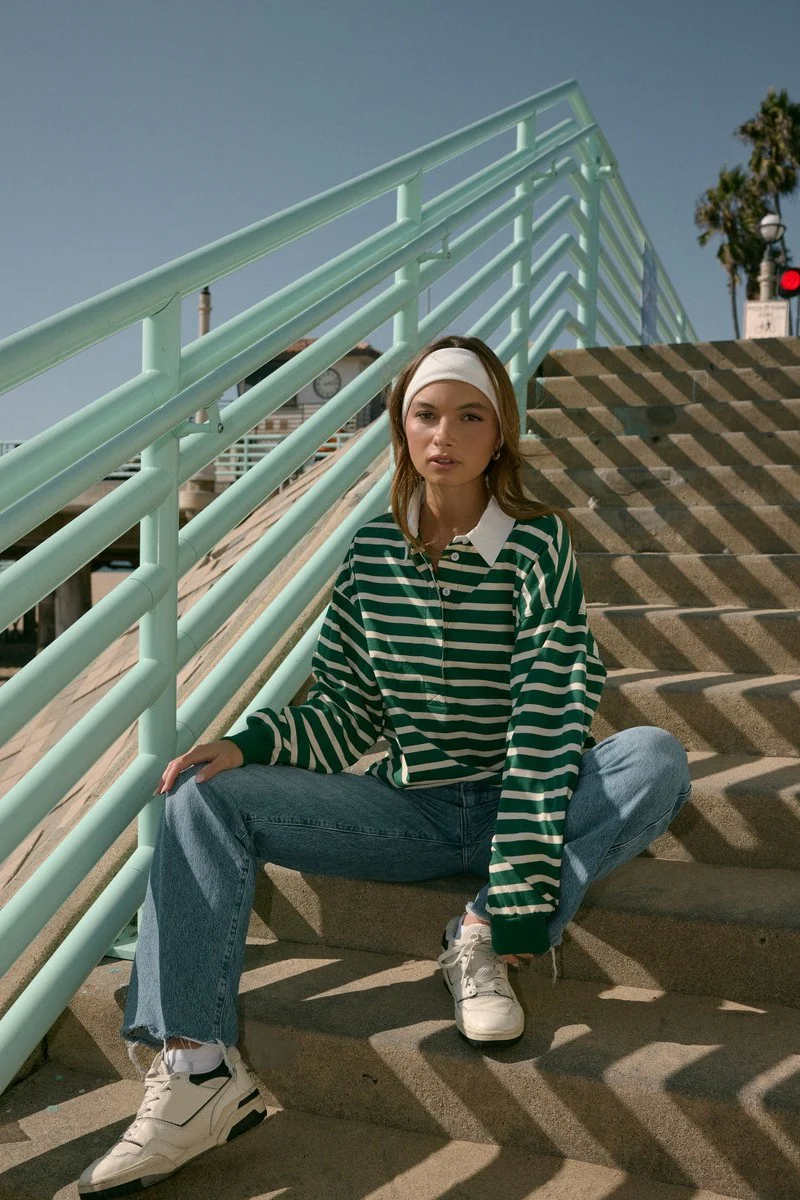 Striped Oversized Rugby Shirt - Image 4