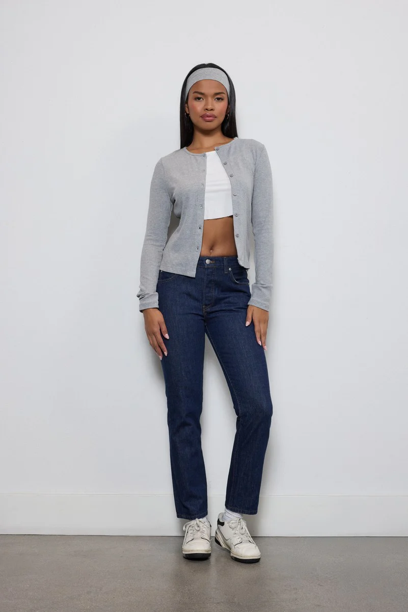 Ribbed Button-Front Cardigan Top - Image 2