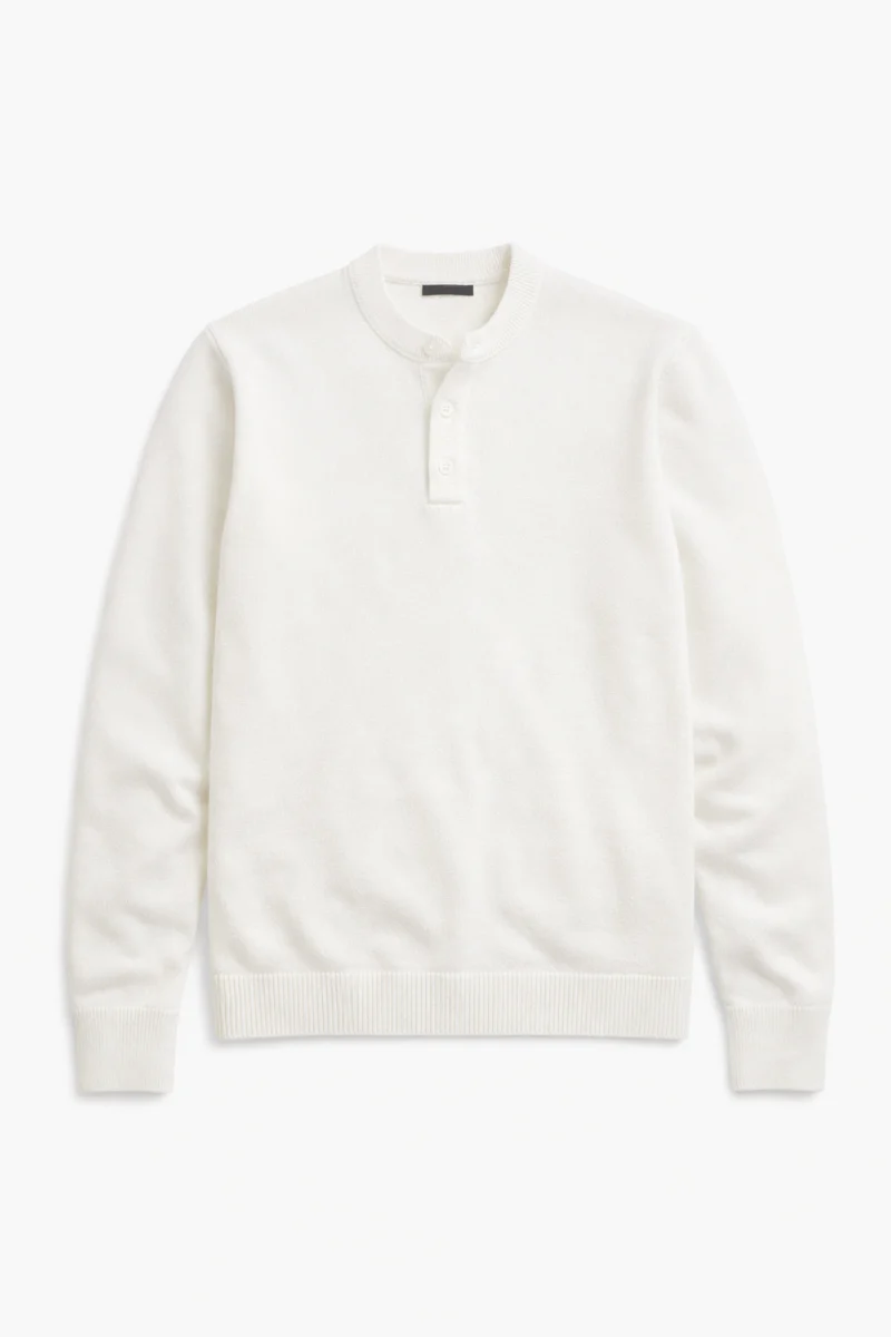 Long-Sleeve Henley Sweater - Image 4