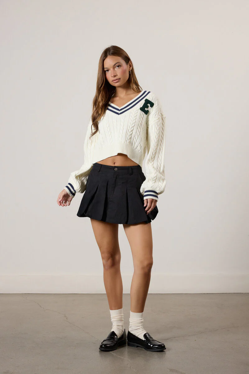Cropped Varsity Sweater - Image 2