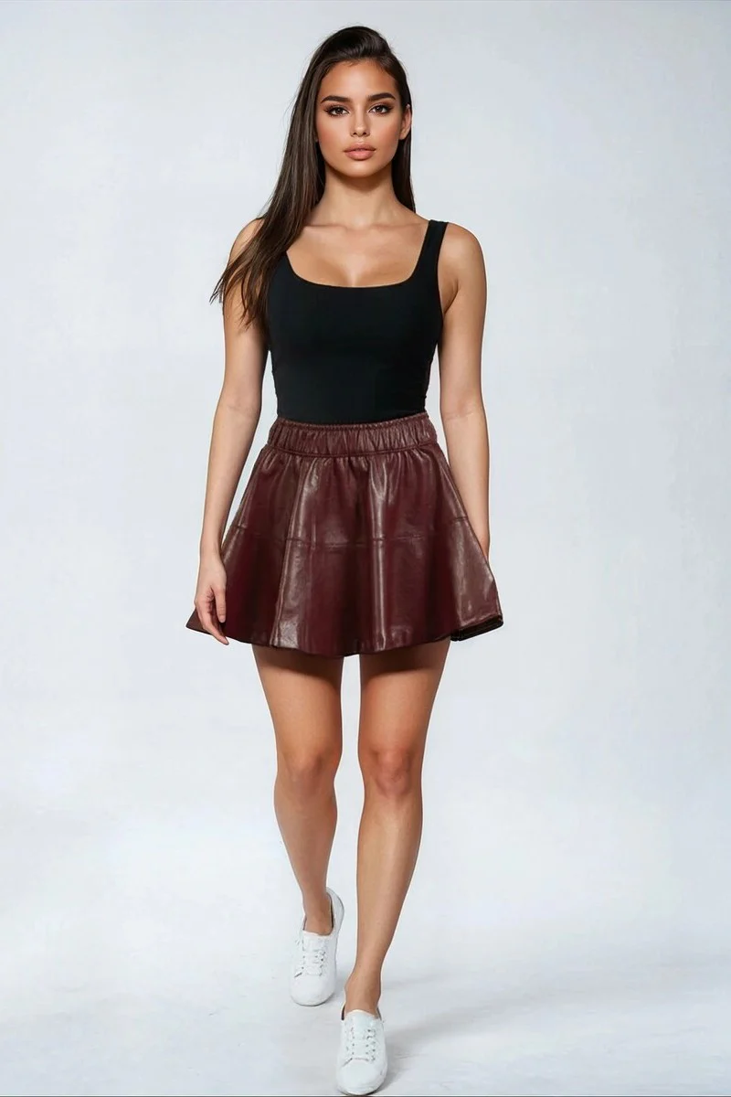 Faux Leather Mini Skirt - Image 2