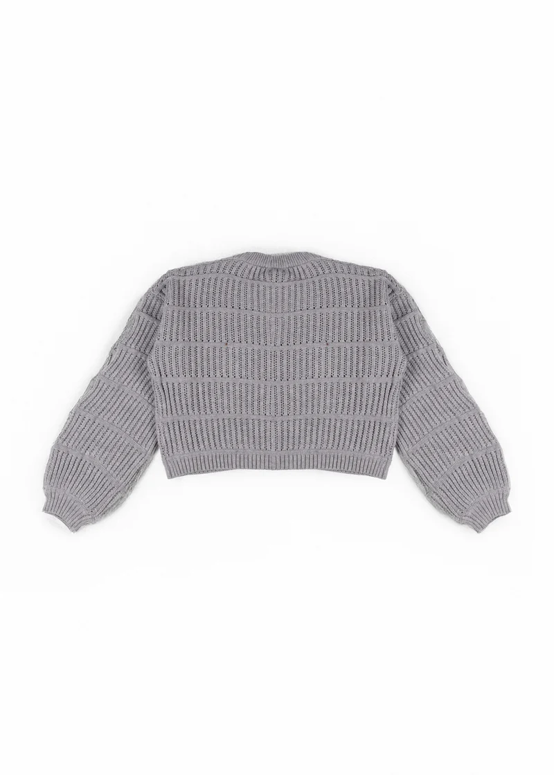 Ribbon Bow Cropped Cardigan Sweater - Image 7