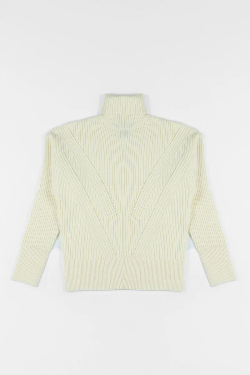 Chunky Ribbed Turtleneck Sweater - Image 5