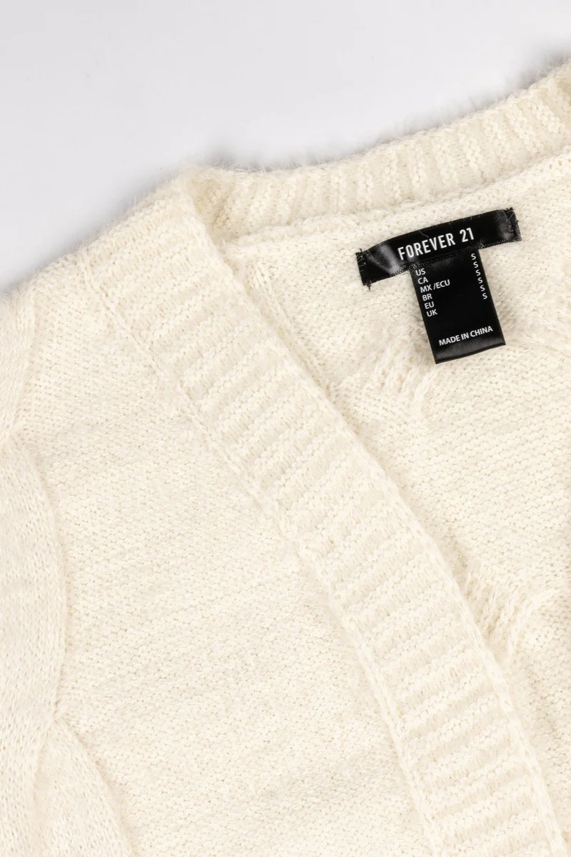 Fuzzy Open-Front Cardigan Sweater - Image 5