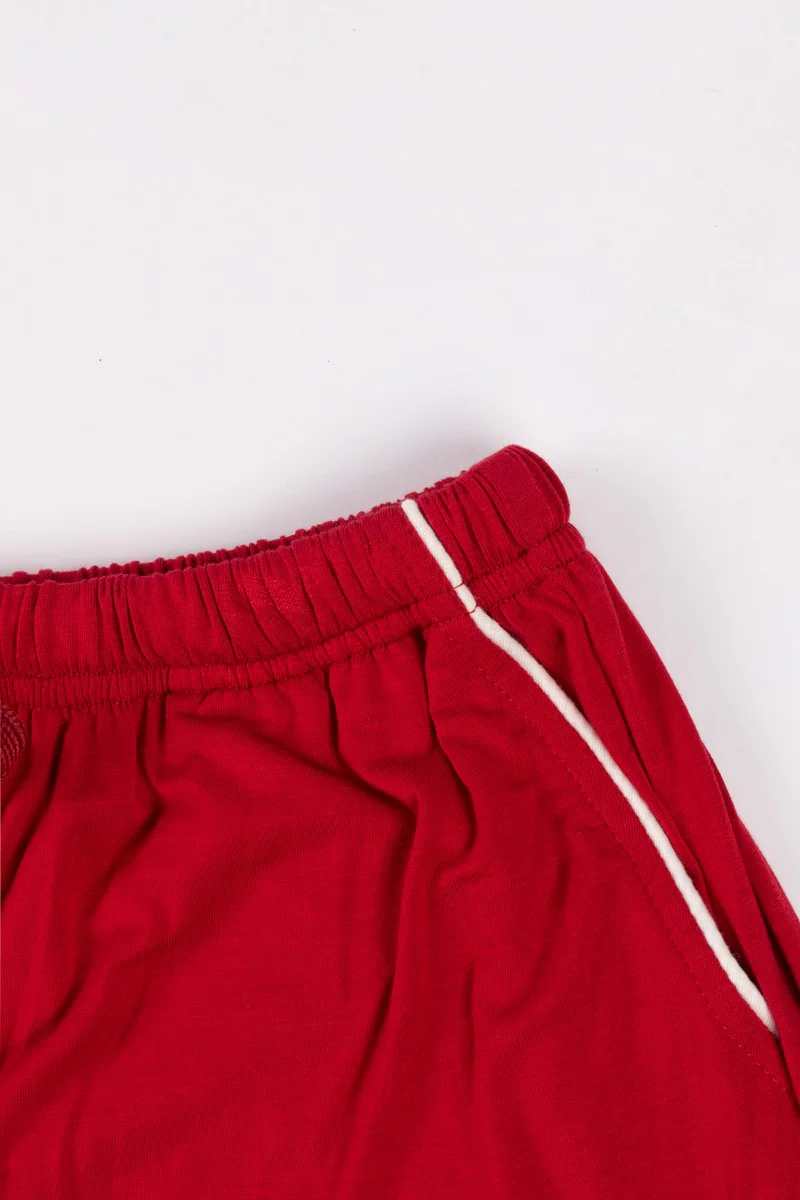 Piped-Trim Top & Shorts Pajama Set - Image 7