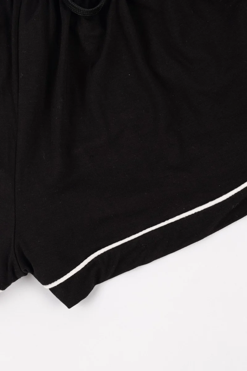 Piped-Trim Top & Shorts Pajama Set - Image 9
