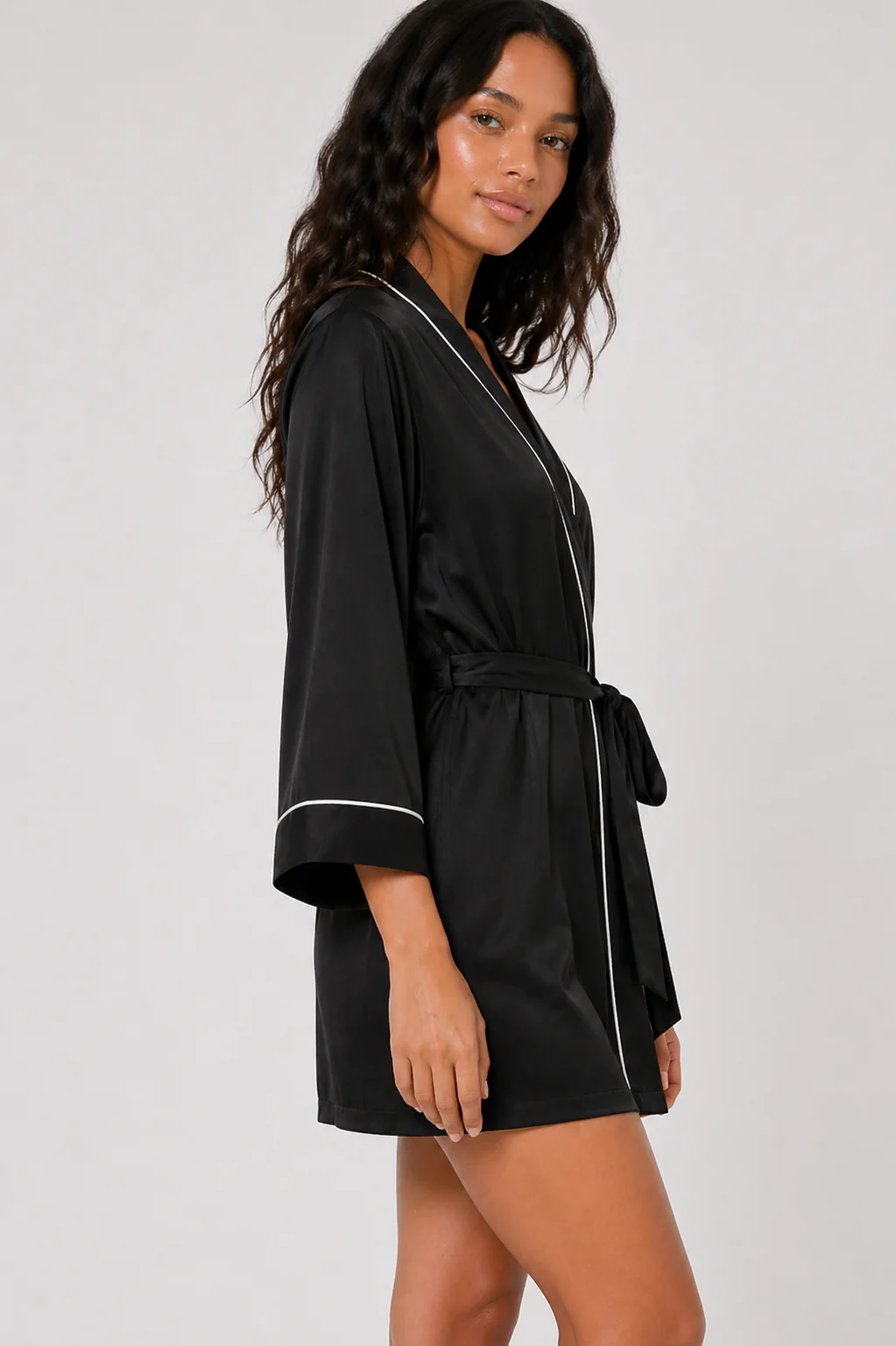 Piped-Trim Modal Robe - Image 10