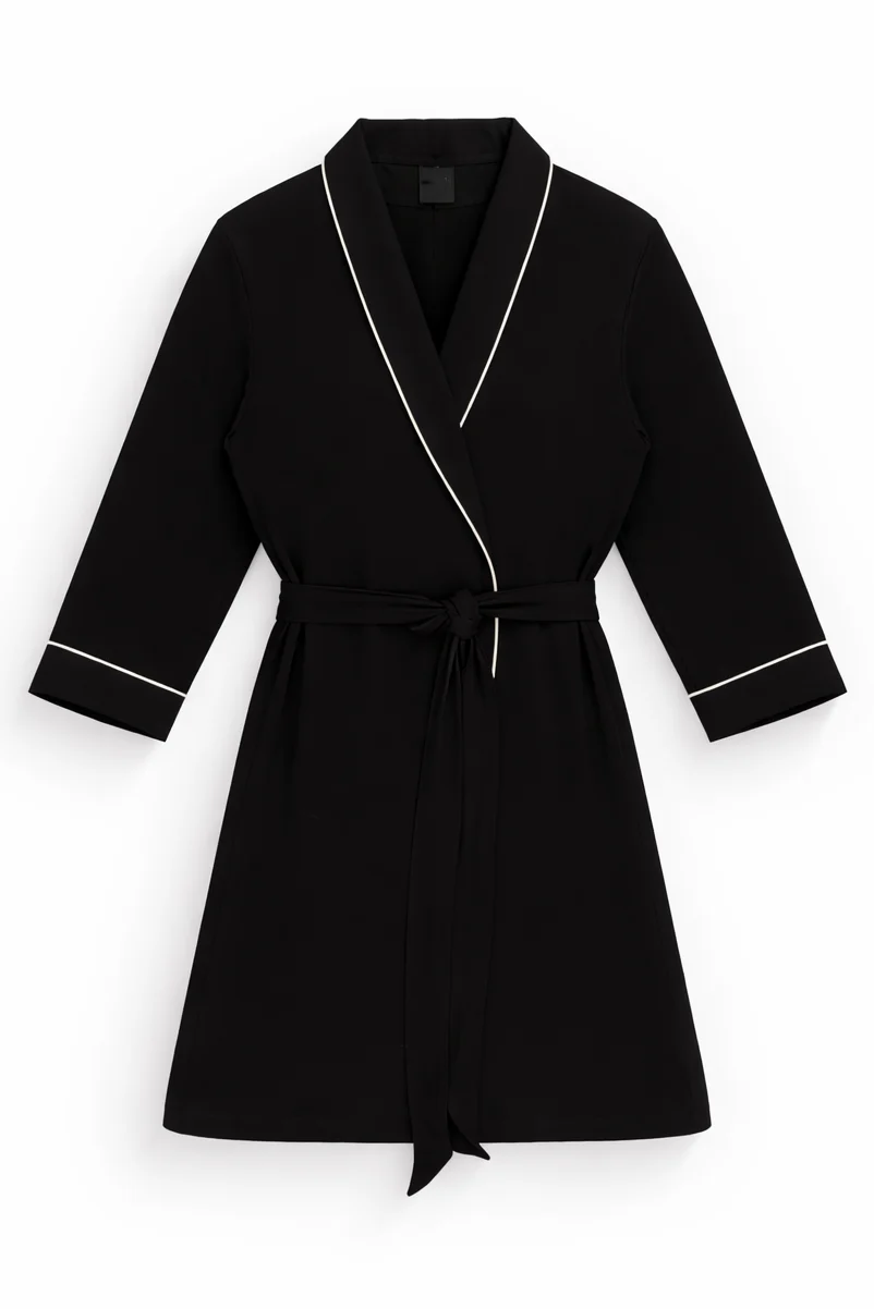 Piped-Trim Modal Robe - Image 11