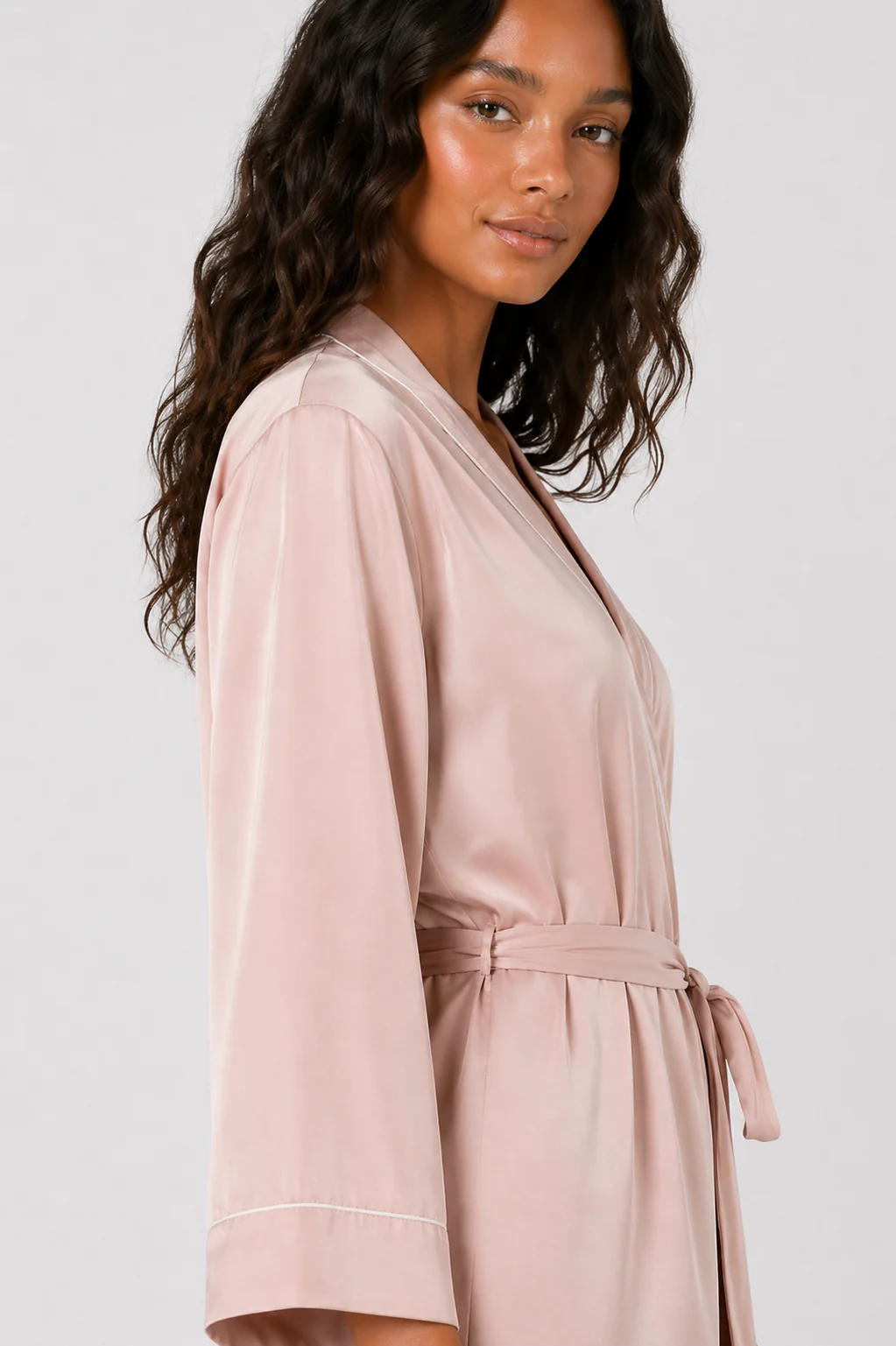Piped-Trim Modal Robe - Image 3
