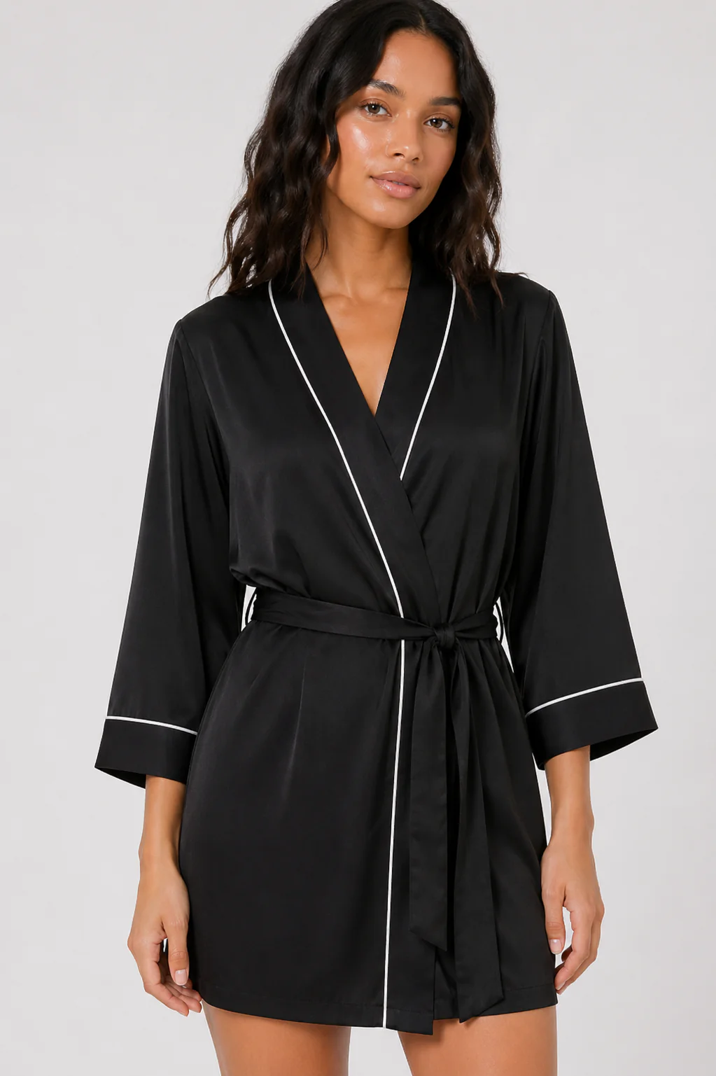 Piped-Trim Modal Robe - Image 8