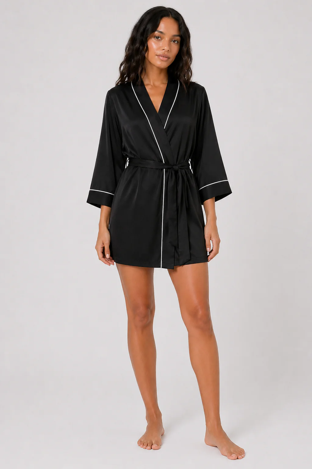 Piped-Trim Modal Robe - Image 9