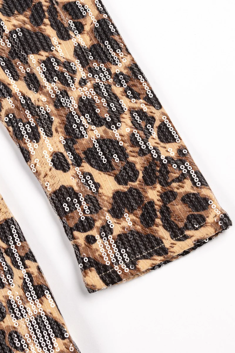 Sequin One-Shoulder Leopard Mini Dress - Image 8