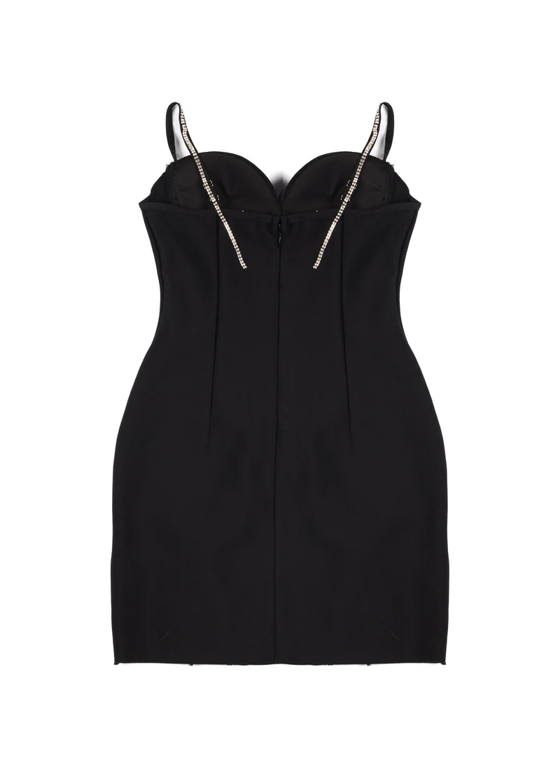 Rhinestone Bow Sweetheart Bodycon Mini Dress - Image 5