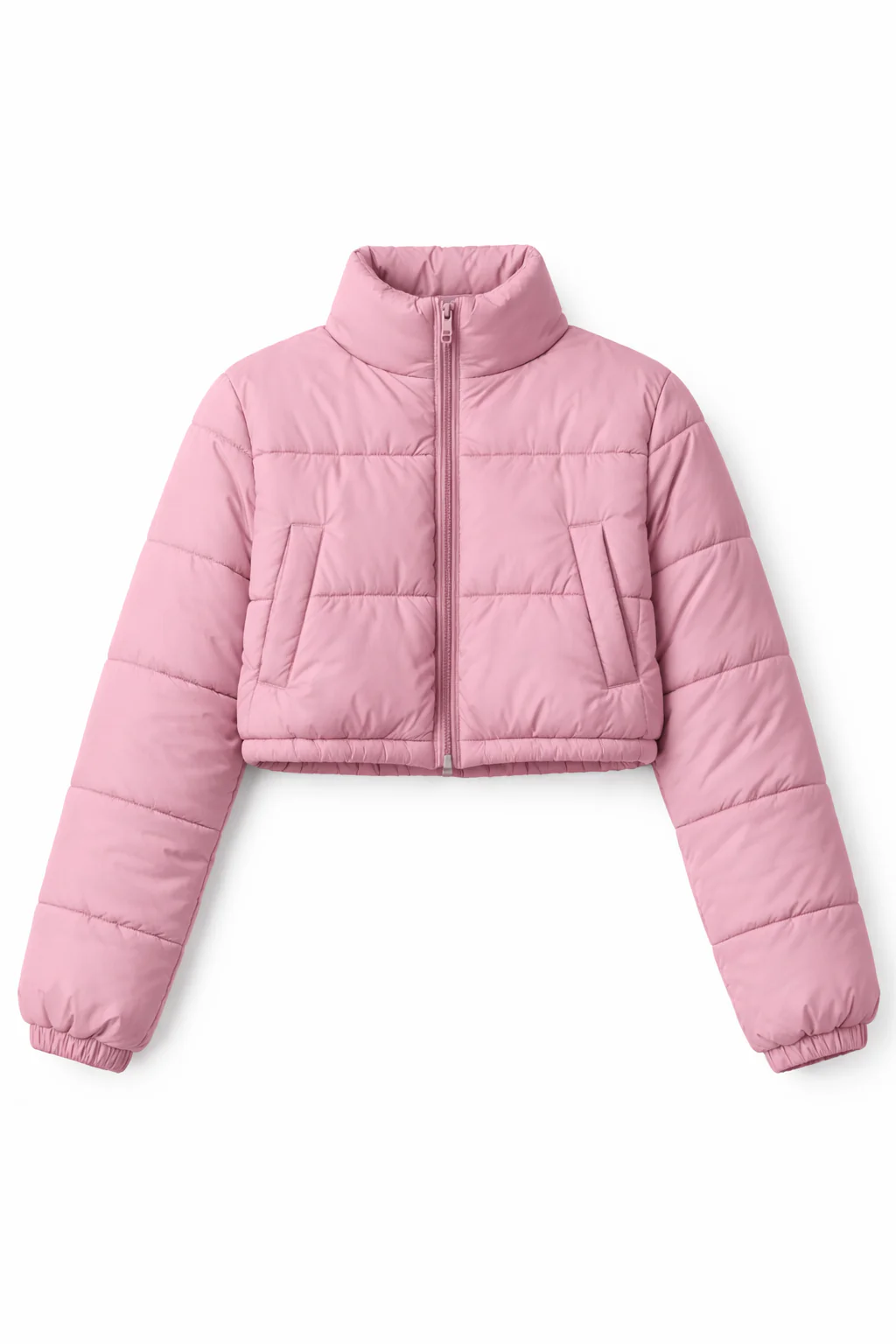 Cropped Quilted Puffer Jacket - Image 3