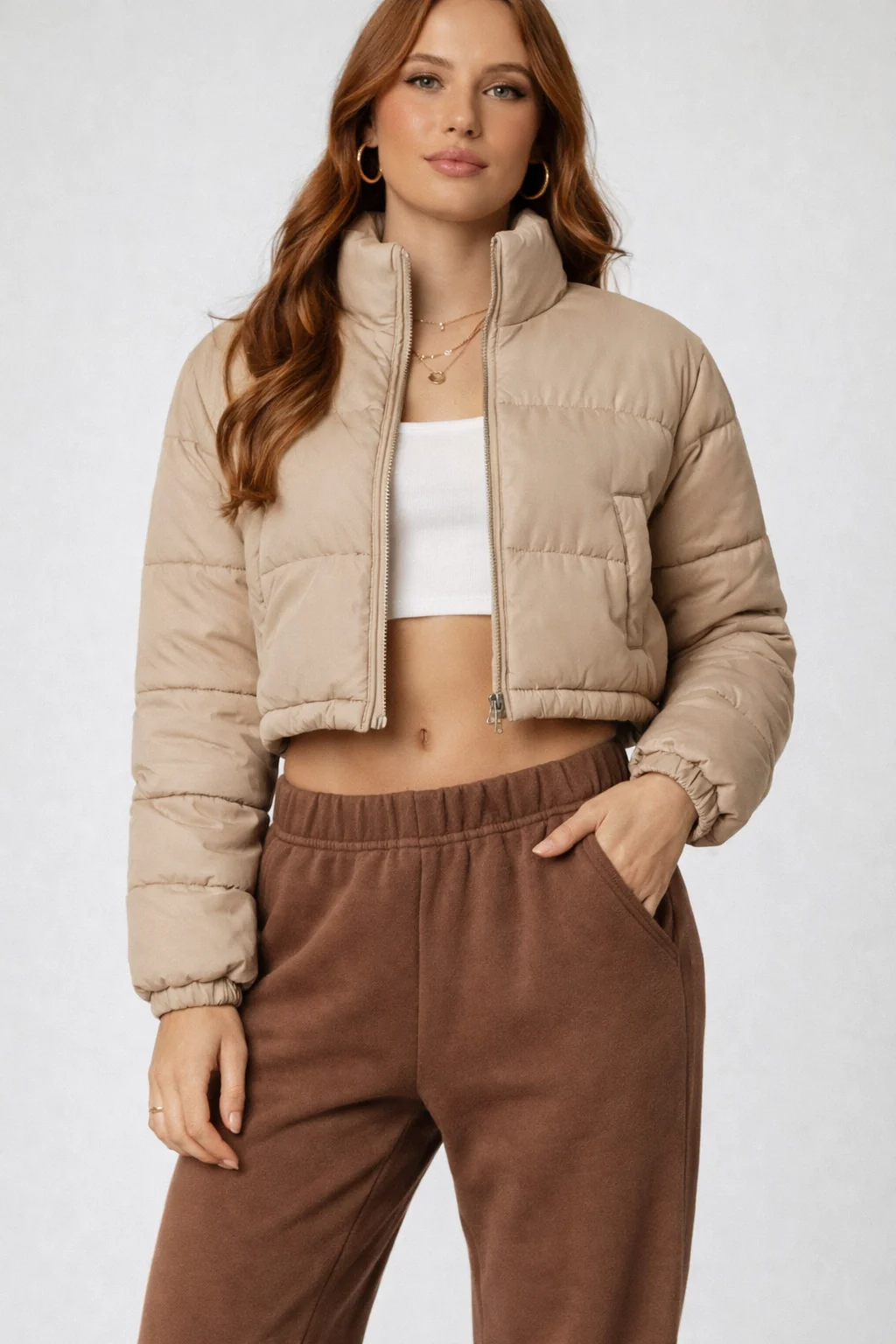 Cropped Quilted Puffer Jacket - Image 4