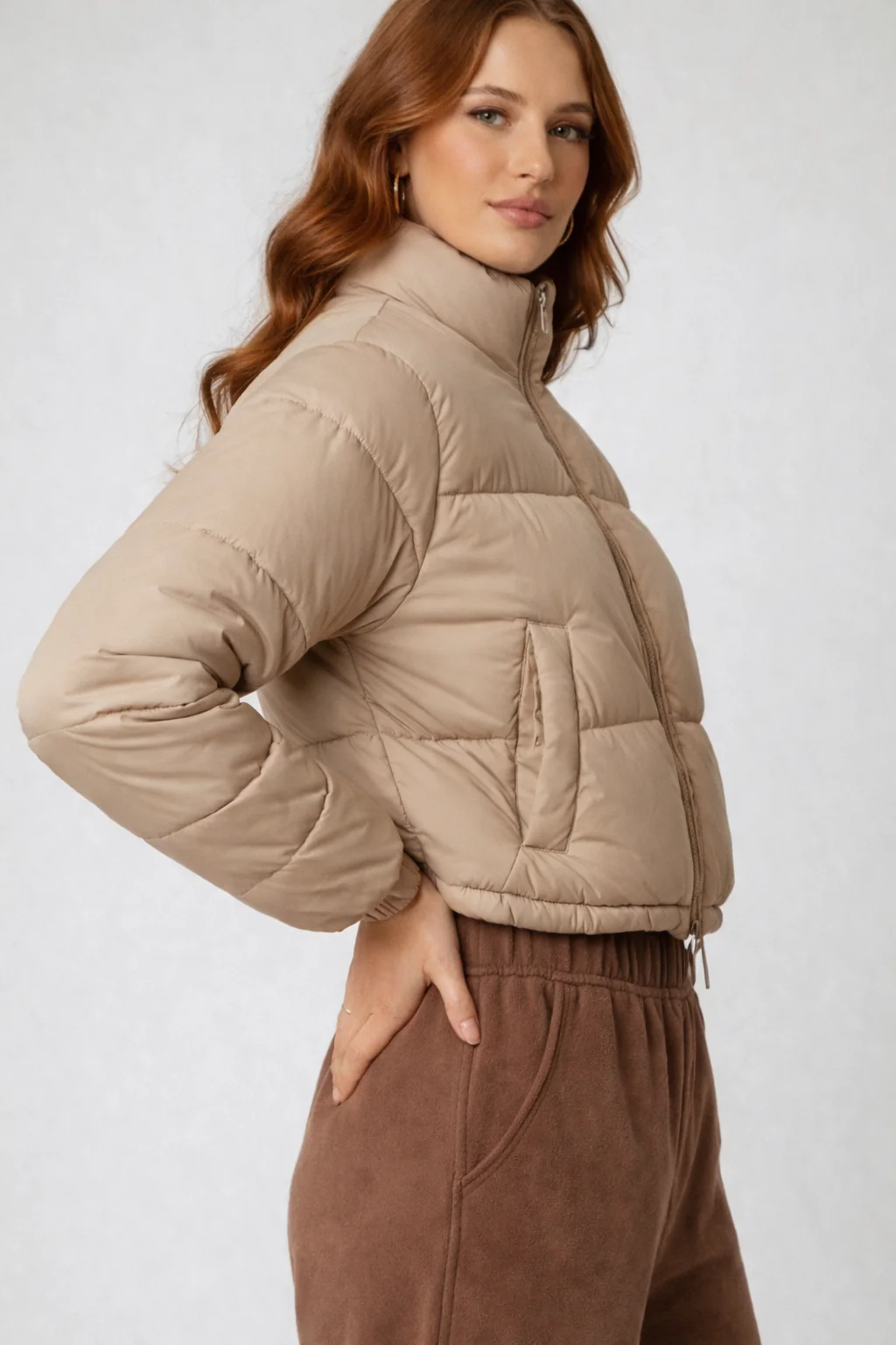 Cropped Quilted Puffer Jacket - Image 5