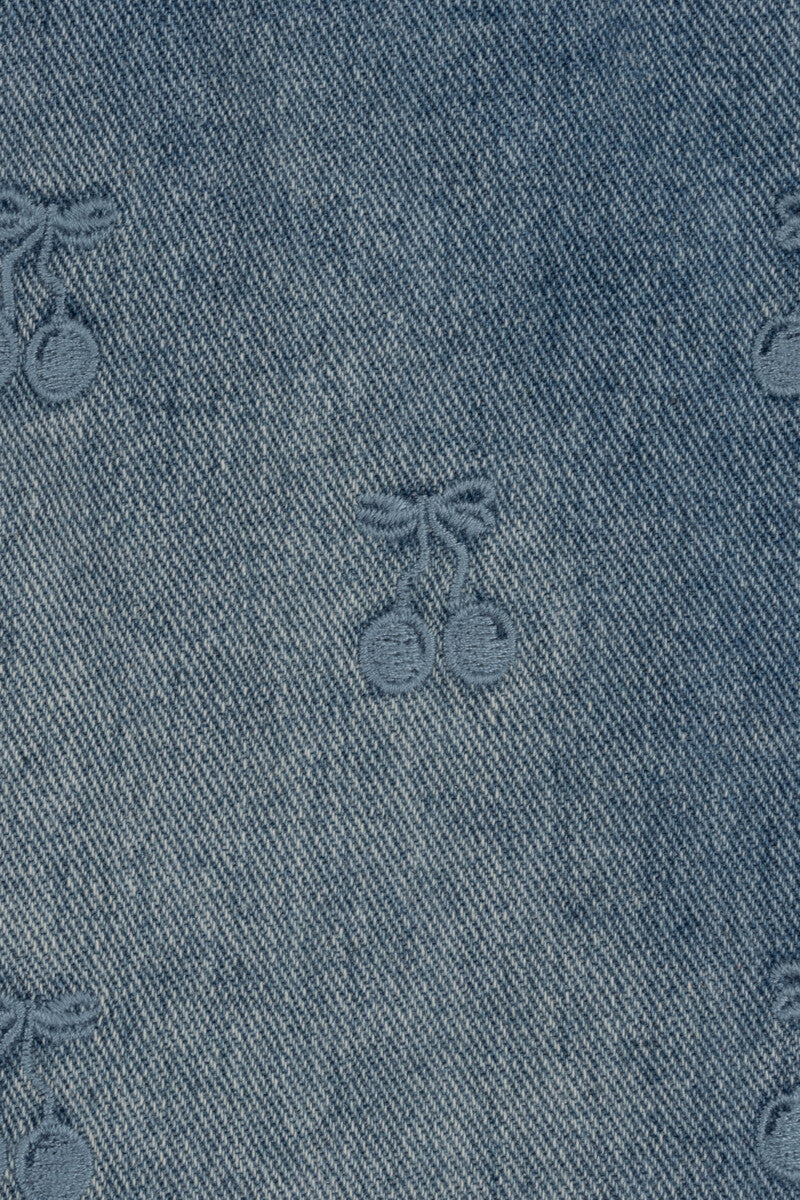 Cherry Embroidered Denim Mini Skirt - Image 7