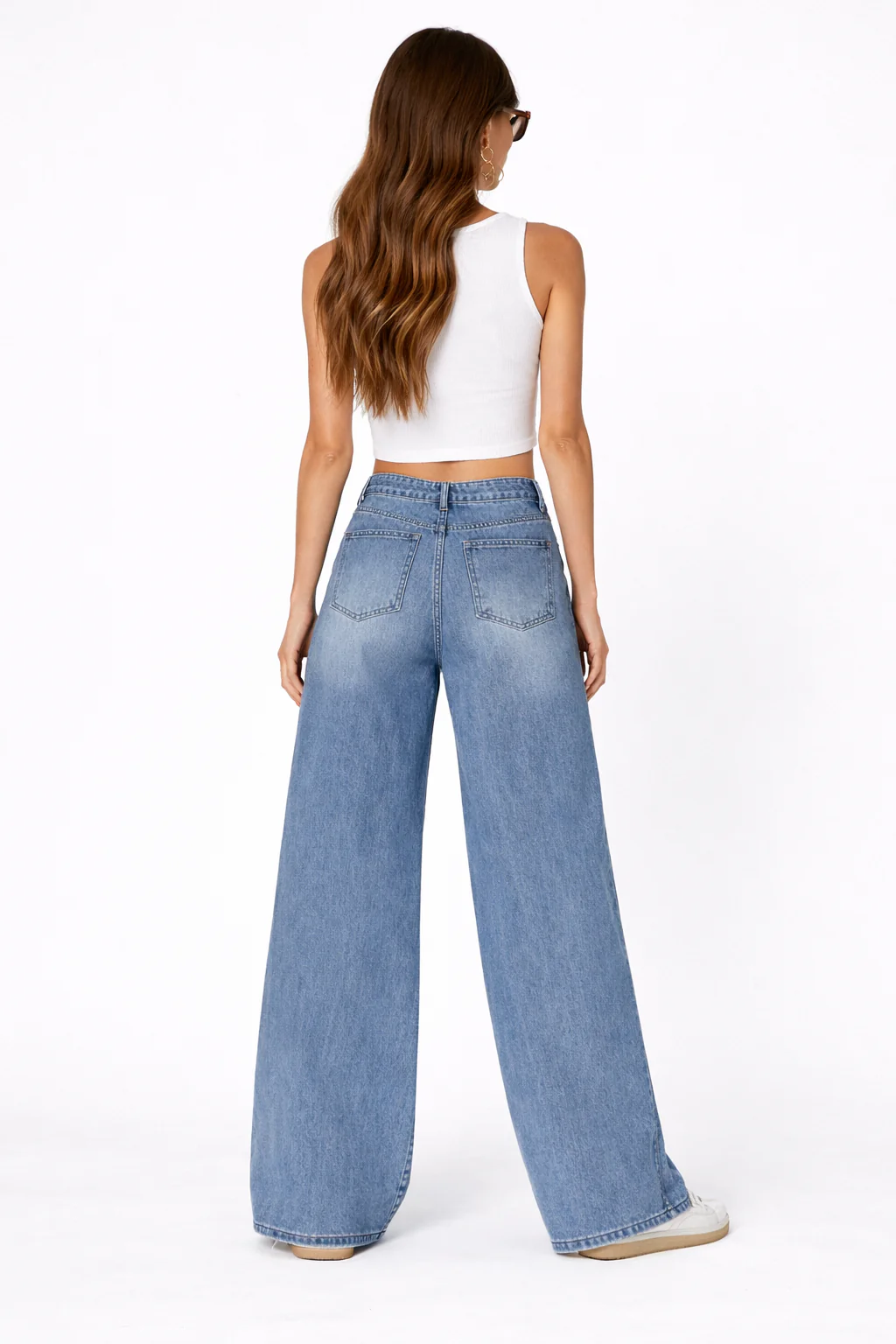 Wide-Leg Rhinestone Jeans - Image 2