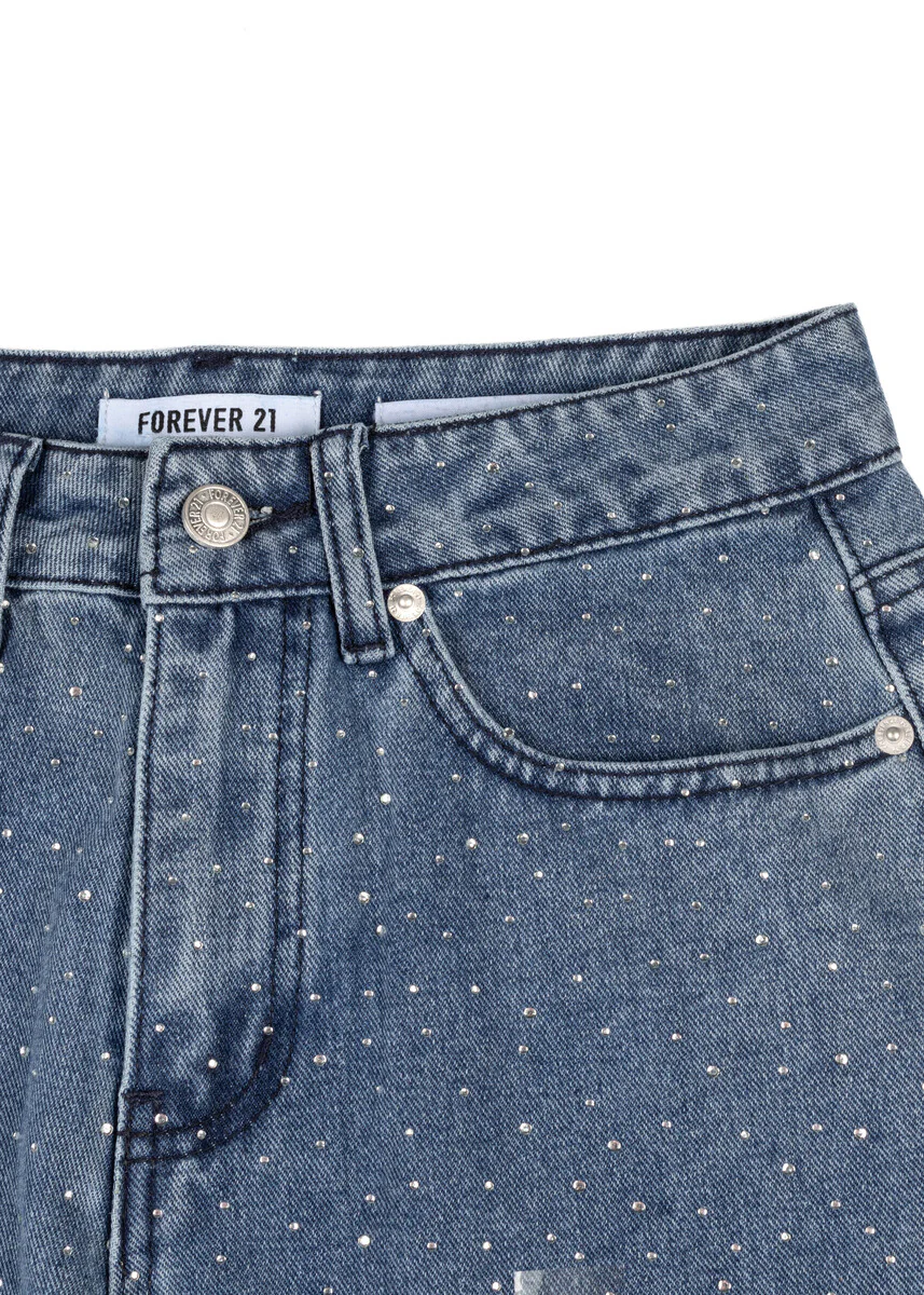 Wide-Leg Rhinestone Jeans - Image 3