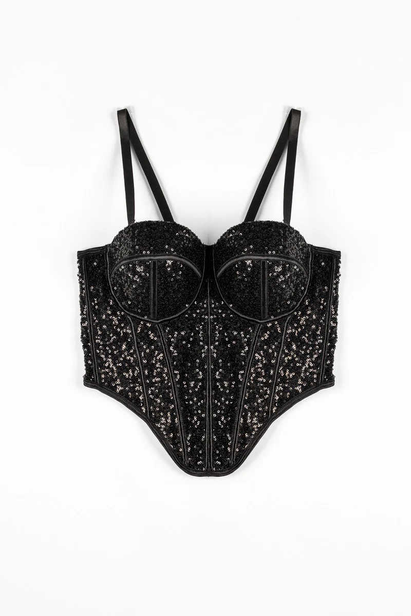 Sequin Bustier Sleeveless Top - Image 2