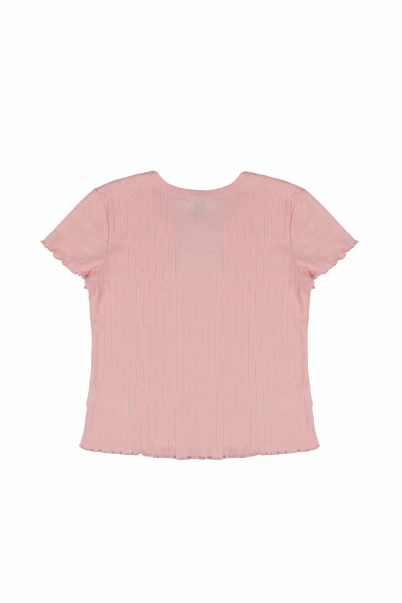 Ribbed Lettuce-Edge Henley Tee - Image 4