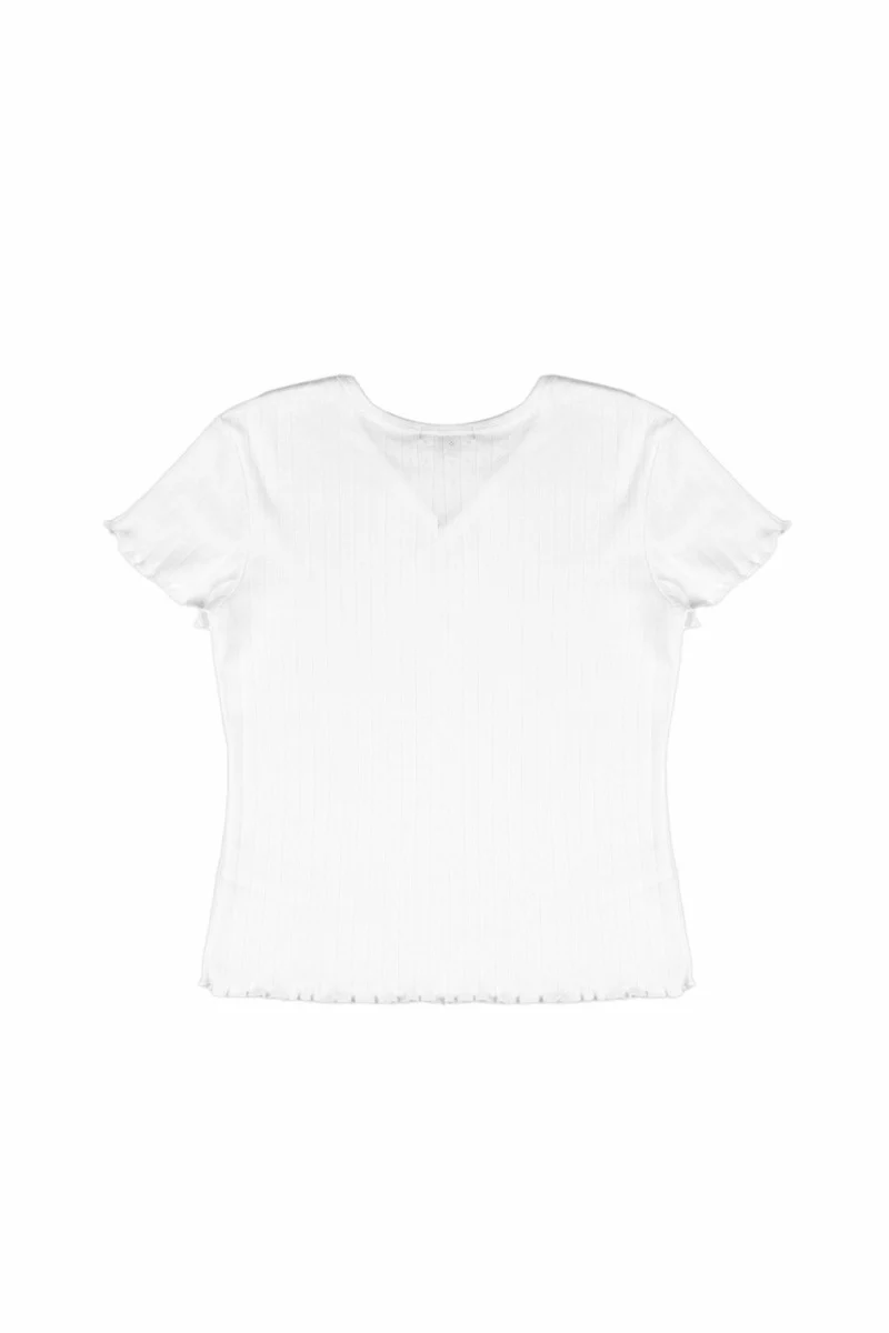 Ribbed Lettuce-Edge Henley Tee - Image 7