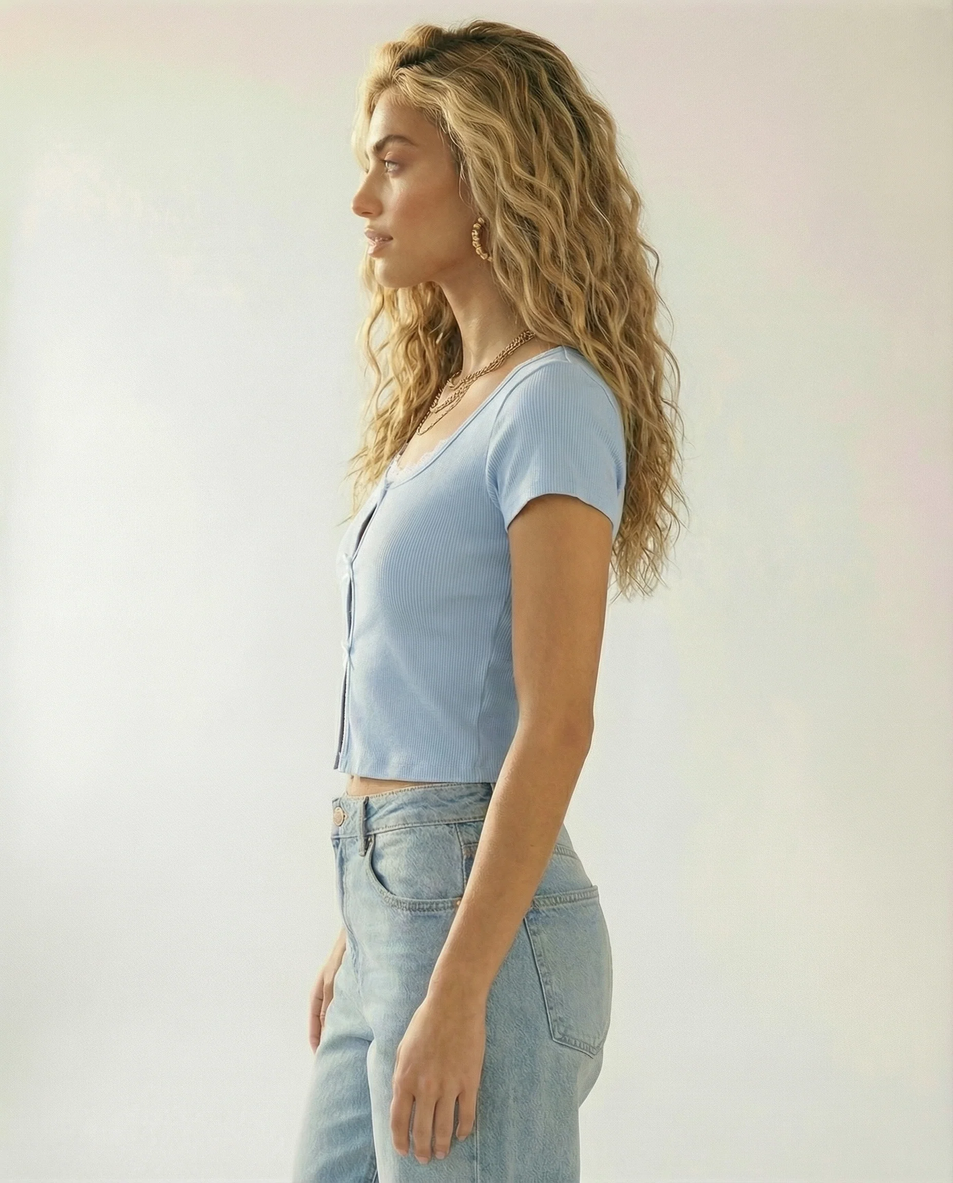 Ribbed Lace-Trim Bow Top - Image 16
