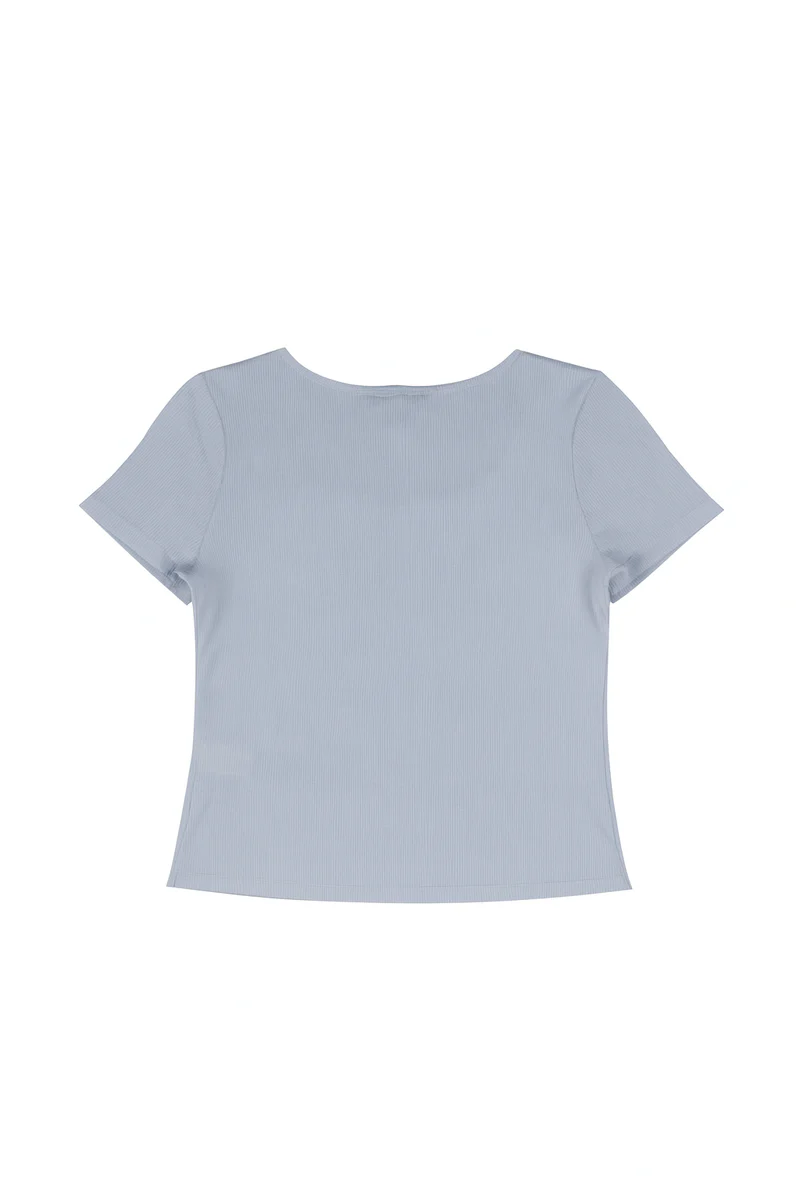 Ribbed Lace-Trim Bow Top - Image 20