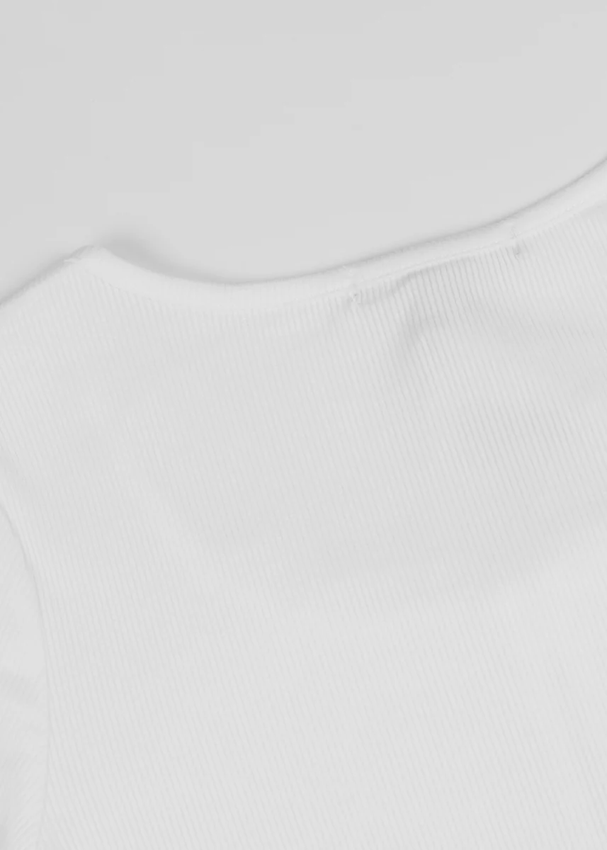 Ribbed Lace-Trim Bow Top - Image 4