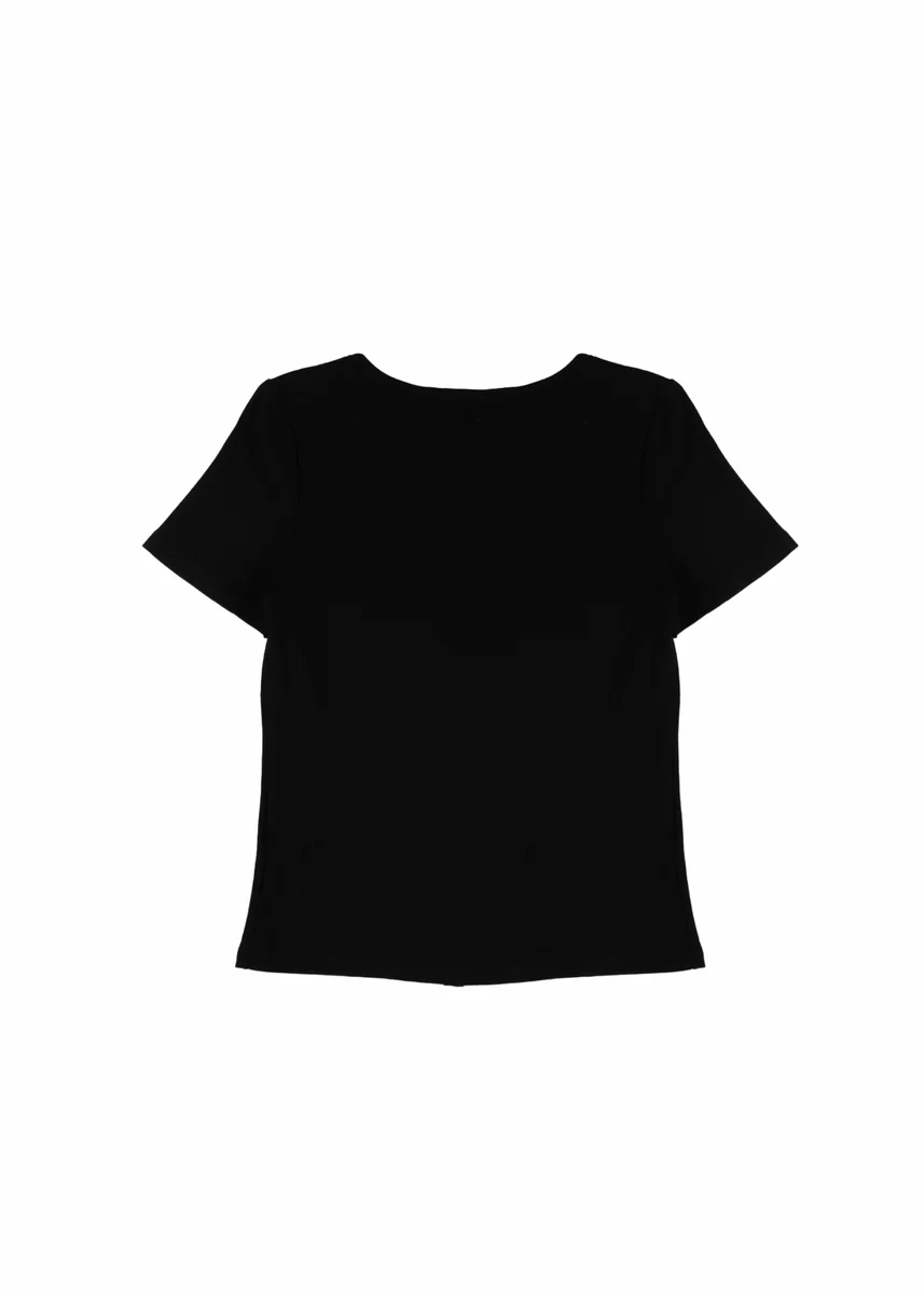 Ribbed Lace-Trim Bow Top - Image 8