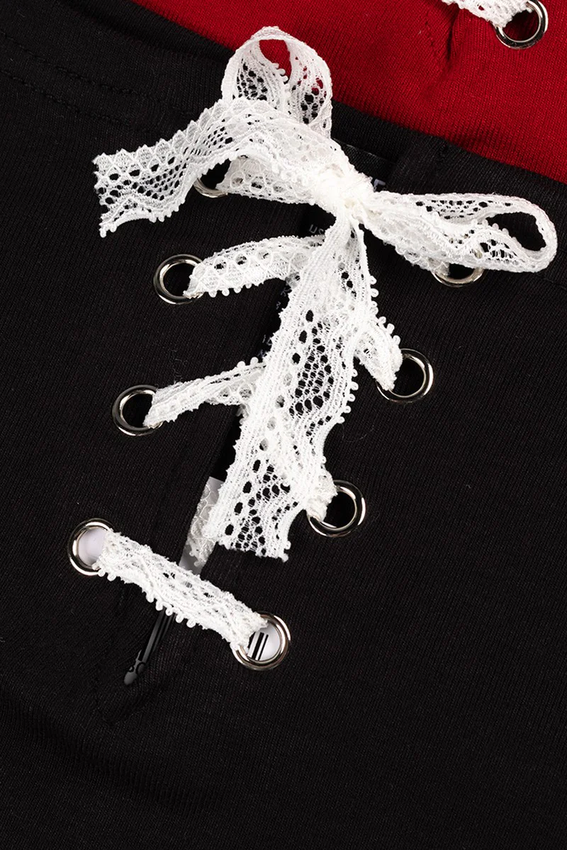 Lace-Up Raglan Cropped Tee - Image 8