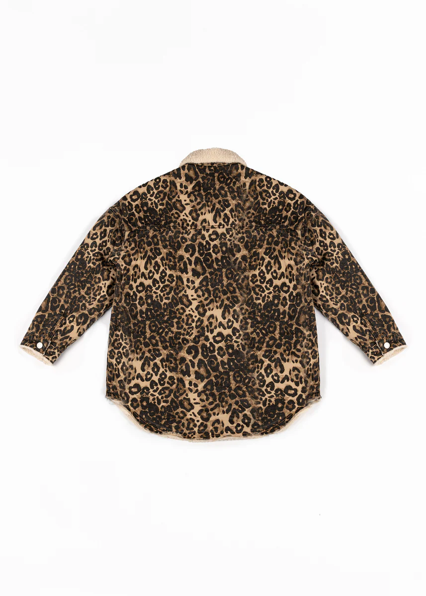 Leopard Print Faux Shearling Shacket - Image 3