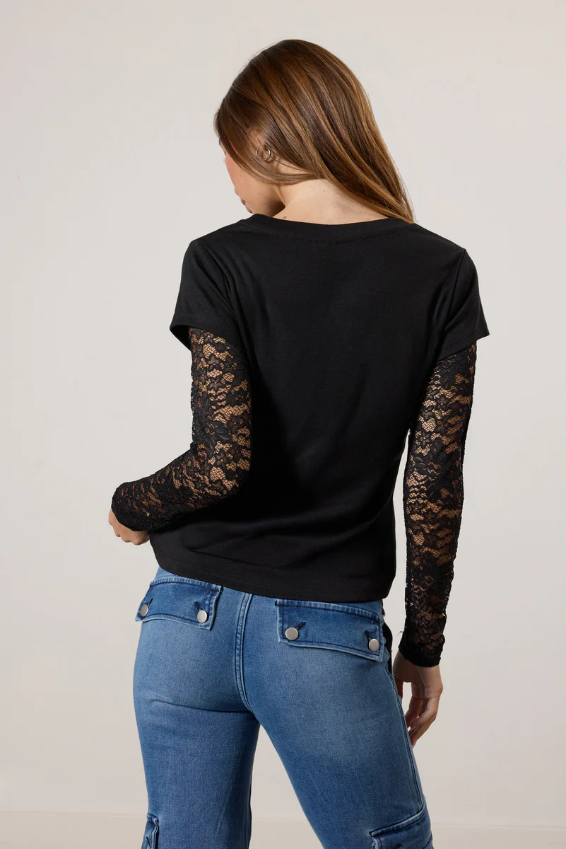 Lace-Sleeve Layered Top - Image 3